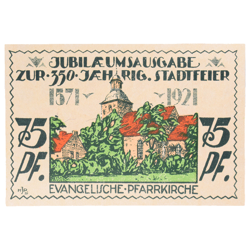 Geldschein, Deutschland, Angerburg, 75 Pfennig, Blason, 1921, UNZ-, Mehl:33.1a