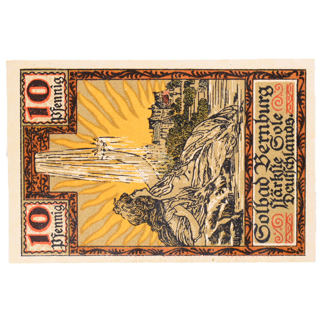 Geldschein, Deutschland, Bernburg Stadt, 10 Pfennig, personnage 1, 1921, SS+