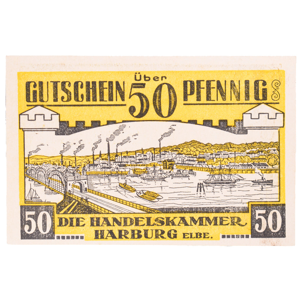 Banknot, Niemcy, Harburg Handelskammer, 50 Pfennig, paysage, undated (1921)