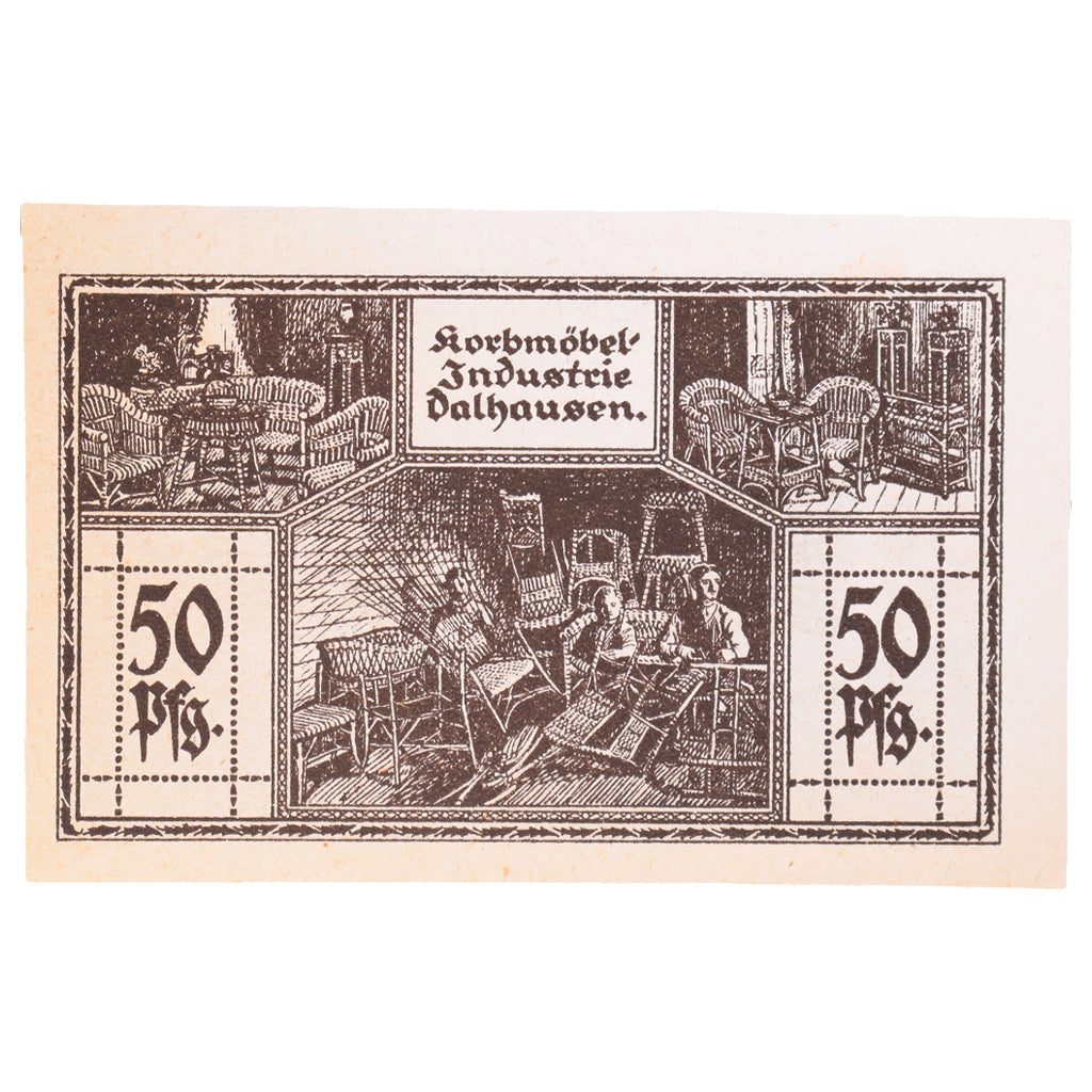 Banconote, Germania, Dalhausen Gemeinde, 50 Pfennig, personnage 2, 1922