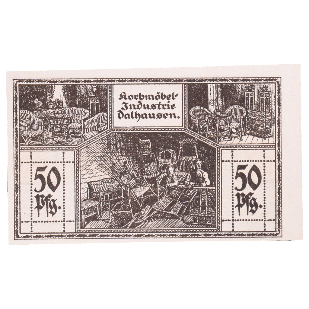 Geldschein, Deutschland, Dalhausen Gemeinde, 50 Pfennig, personnage 3, 1922