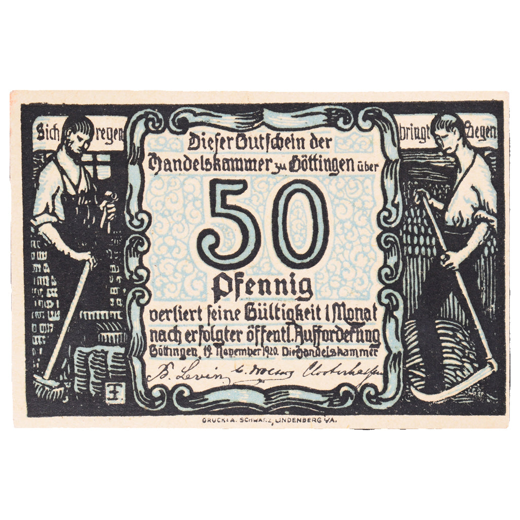 Banconote, Germania, Göttingen, 50 Pfennig, Ecusson, 1920, 1920-11-19, SPL