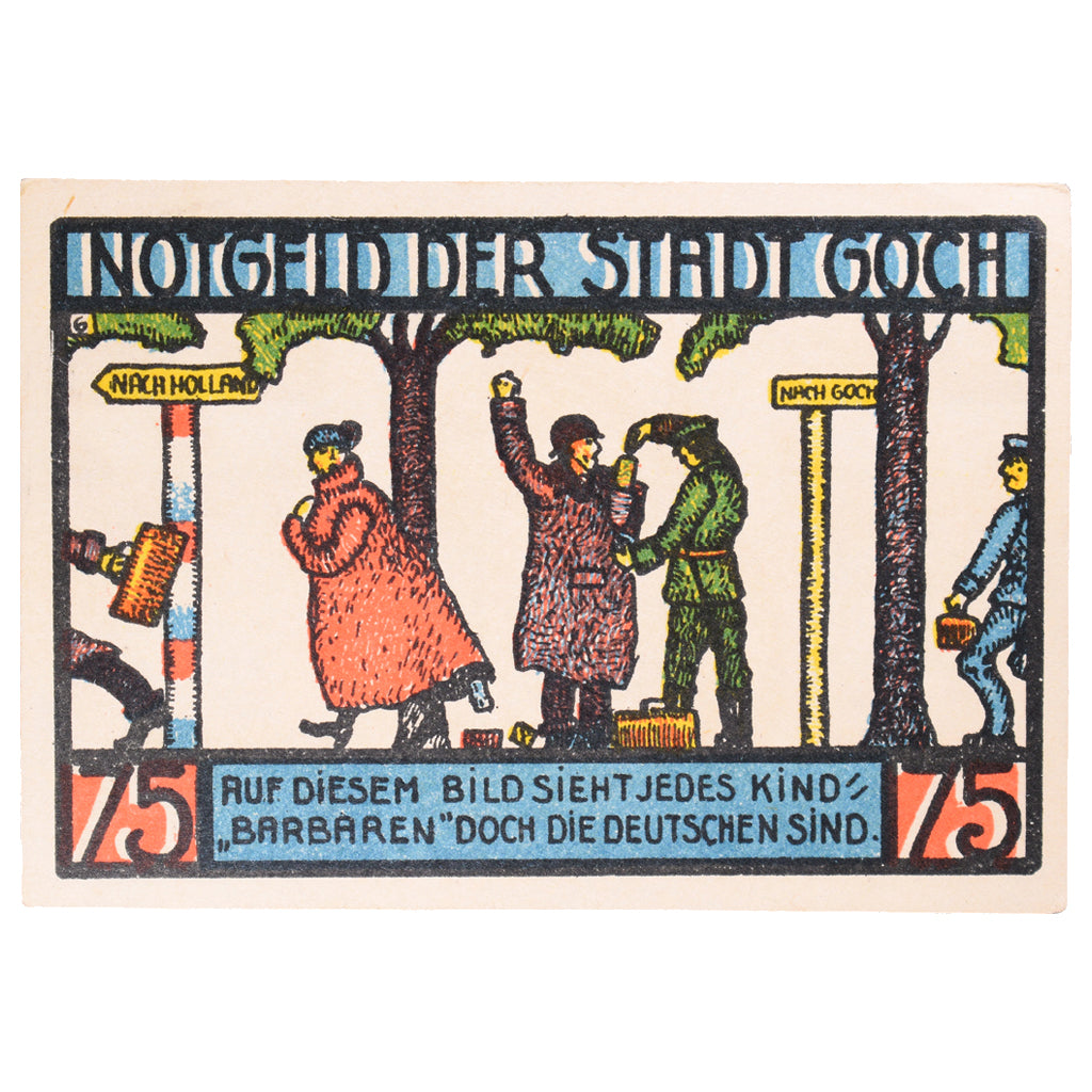 Banconote, Germania, Goch Stadt, 75 Pfennig, personnage 4, 1922, 1922-01-01