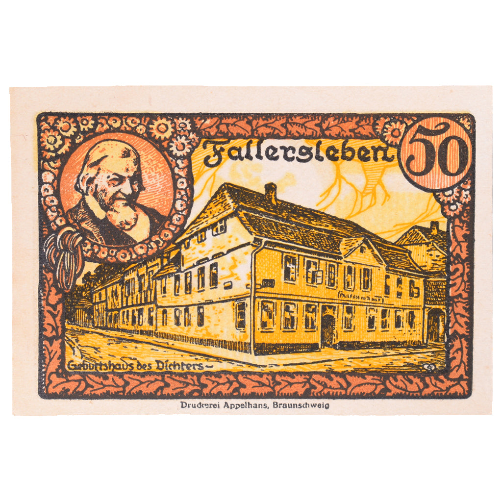 Banconote, Germania, Fallersleben, 50 Pfennig, maison 1, 1920, 1920-10-01, SPL