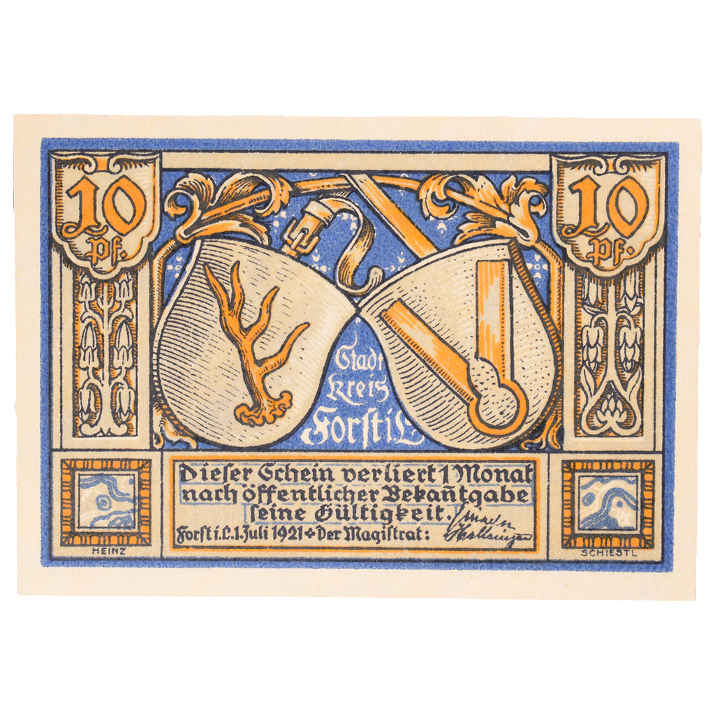 Geldschein, Deutschland, forst, 10 Pfennig, école 1, 1921, 1921-07-01, VZ+