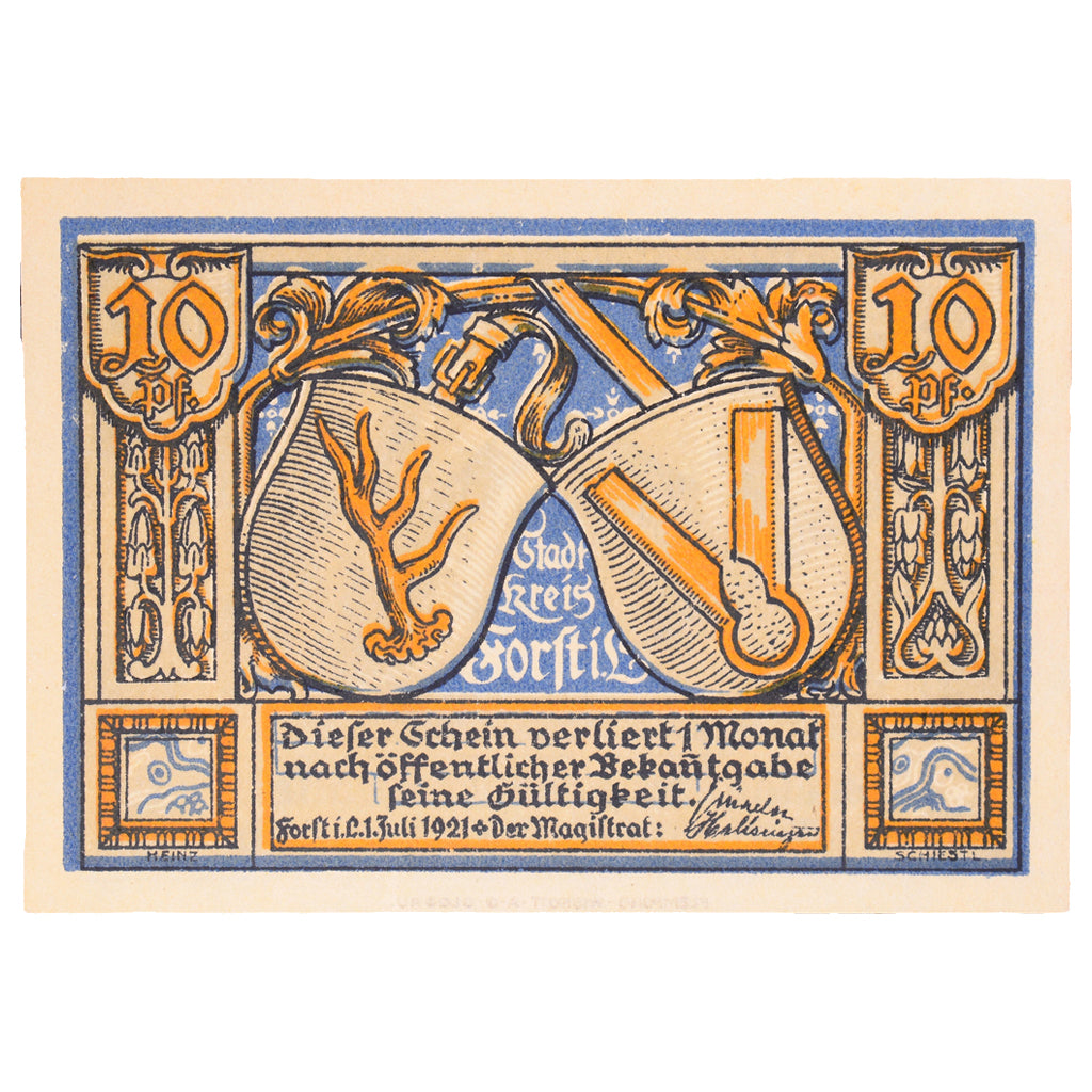 Banknot, Niemcy, forst, 10 Pfennig, école 2, 1921, 1921-07-01, UNC(60-62)