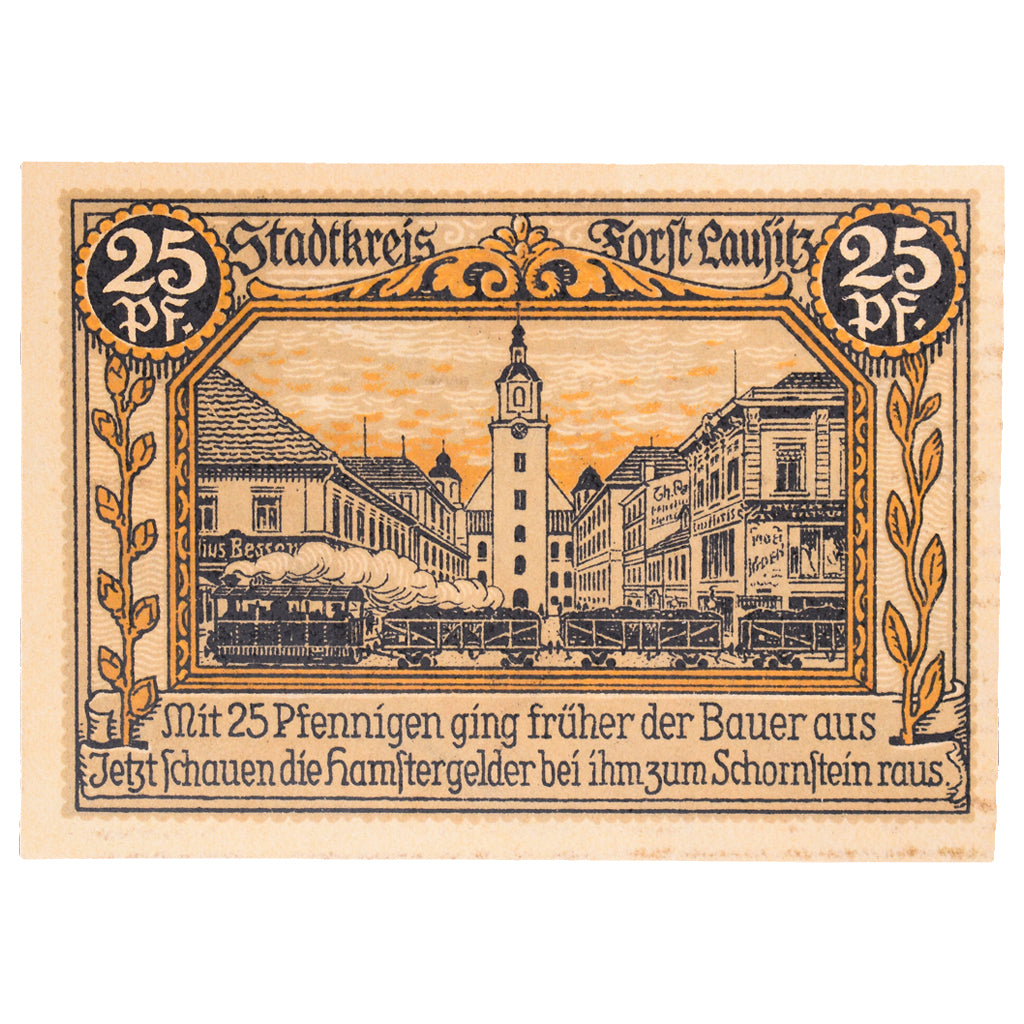 Banknot, Niemcy, forst, 25 Pfennig, tour, 1921, 1921-07-01, UNC(60-62)