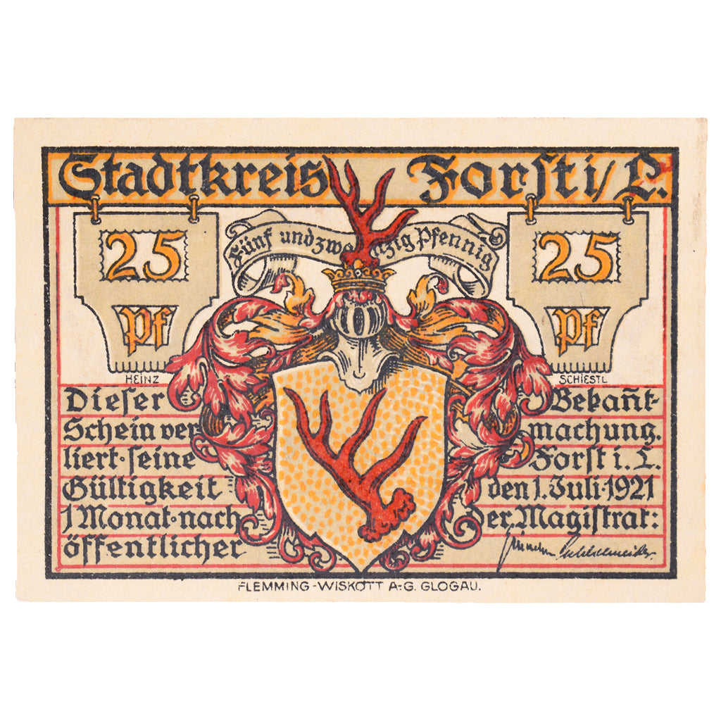 Banconote, Germania, forst, 25 Pfennig, tour 1, 1921, 1921-07-01, SPL
