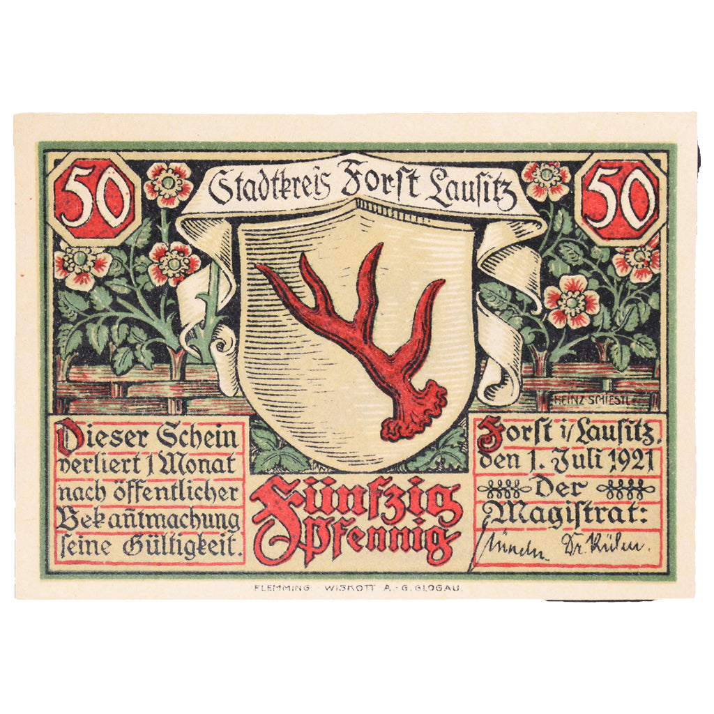 Banconote, Germania, forst, 50 Pfennig, fontaine, 1921, 1921-07-01, SPL