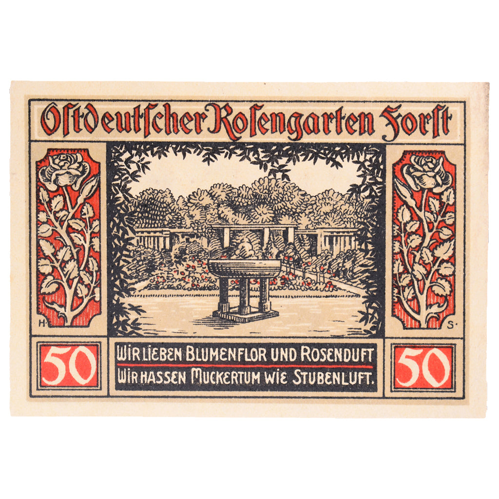 Geldschein, Deutschland, forst, 50 Pfennig, Fontaine 1, 1921, 1921-07-01, VZ+