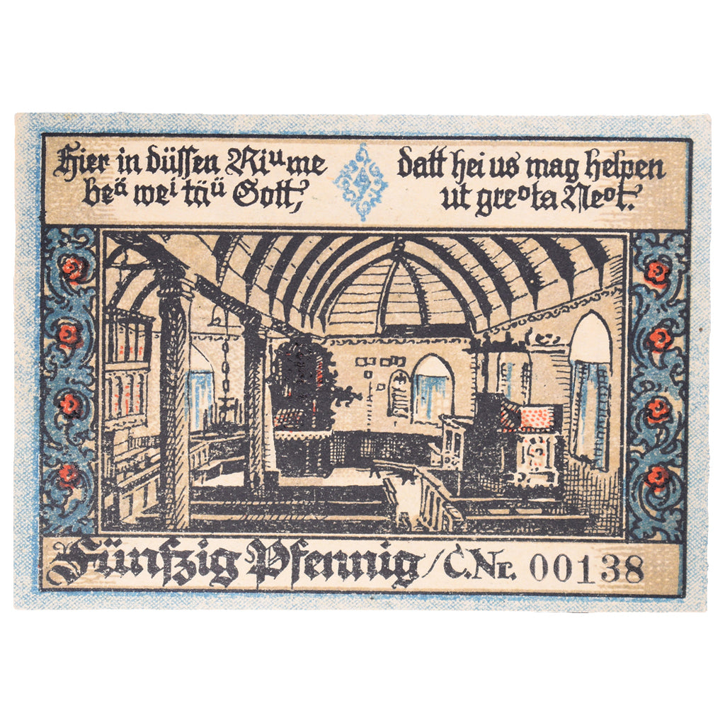 Geldschein, Deutschland, Eisbergen, 50 Pfennig, Eglise, 1921, VZ+, Mehl:317.1