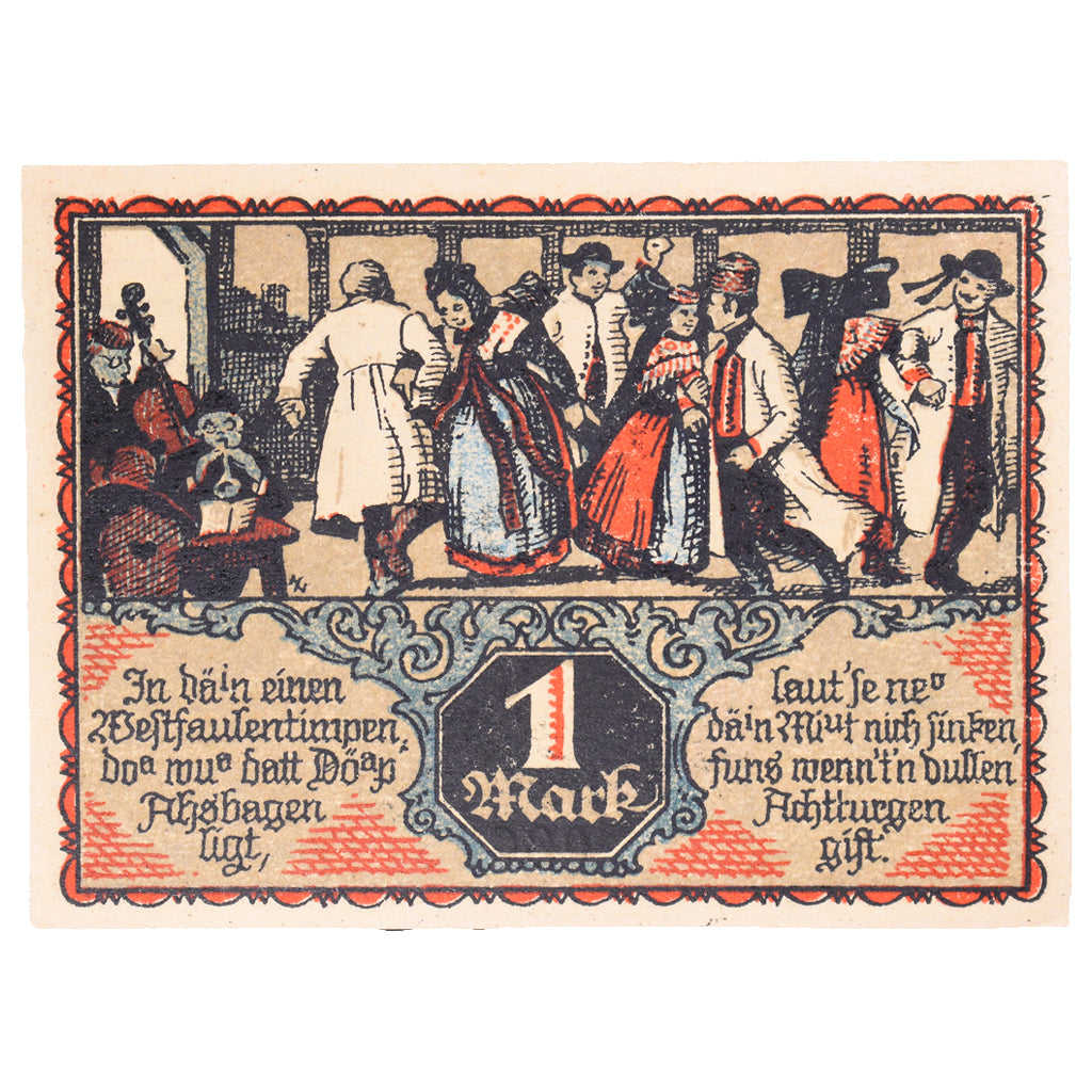 Banknot, Niemcy, Eisbergen, 1 Mark, personnage, 1921, UNC(60-62), Mehl:317.1