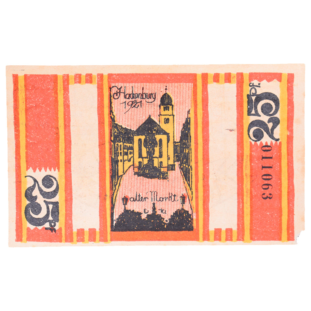 Banknot, Niemcy, Hachenburg, 25 Pfennig, village 1, 1921, 1921-06-01
