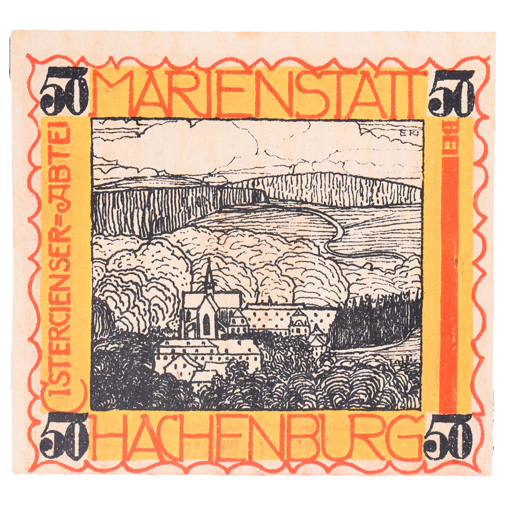 Geldschein, Deutschland, Hachenburg, 50 Pfennig, Eglise, 1921, 1921-06-01, VZ+