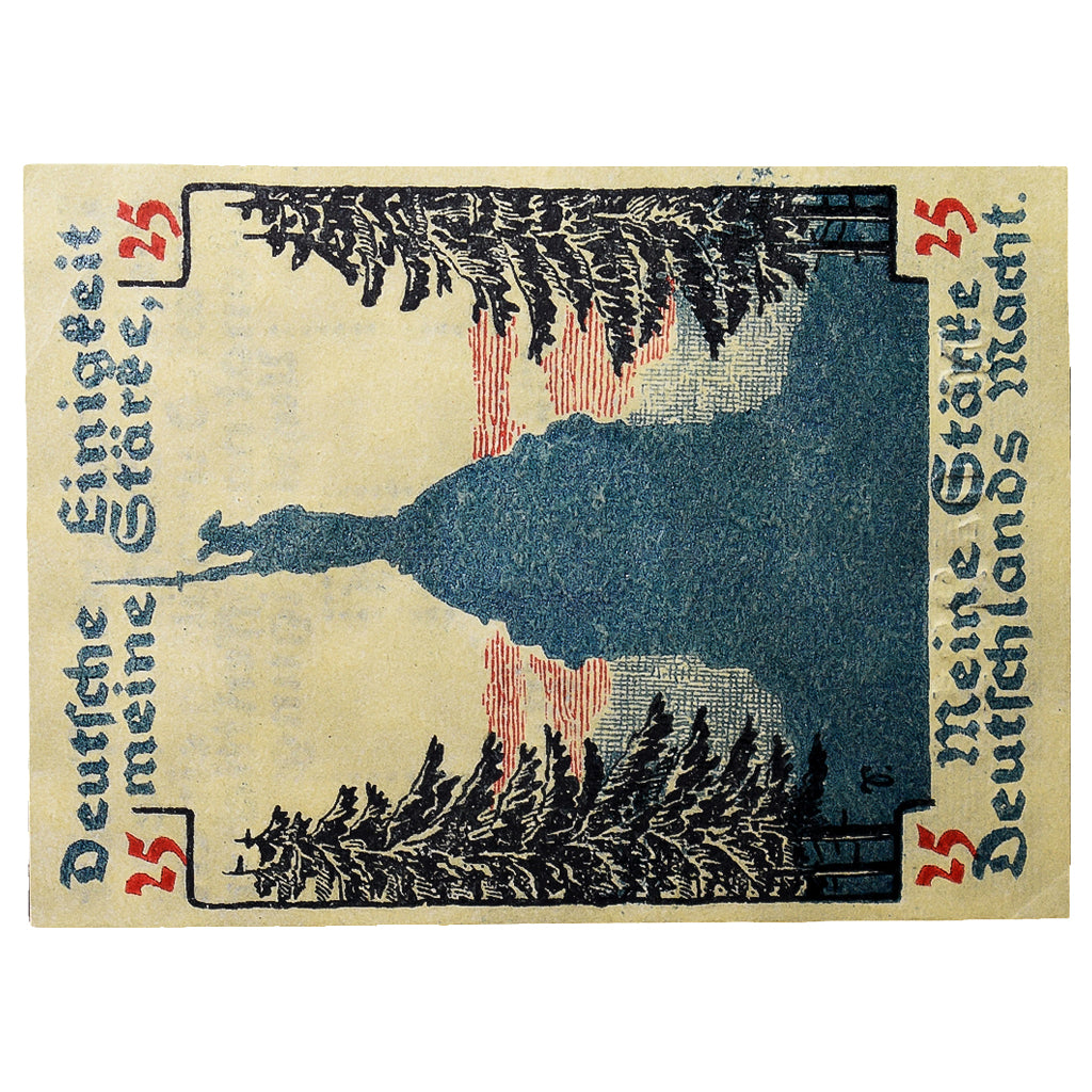 Banconote, Germania, Detmold, 25 Pfennig, monument 2, 1920, SPL, Mehl:268.1b