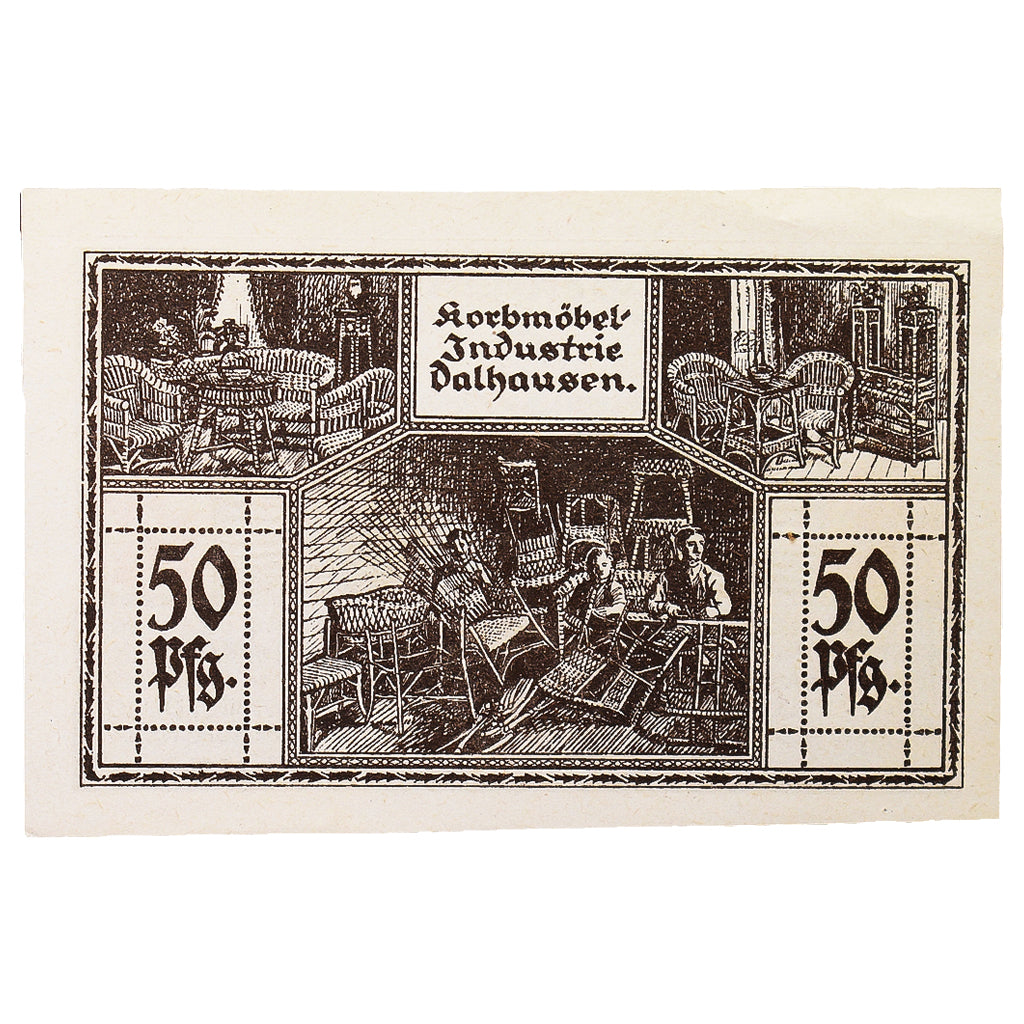 Banconote, Germania, Dalhausen, 50 Pfennig, personnage, 1921, 1921-11-05, SPL