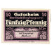Geldschein, Deutschland, Freyburg a. Unstrut Stadt, 50 Pfennig, Eglise 1, 1920