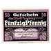 Geldschein, Deutschland, Freyburg a. Unstrut Stadt, 50 Pfennig, eglise 2, 1920
