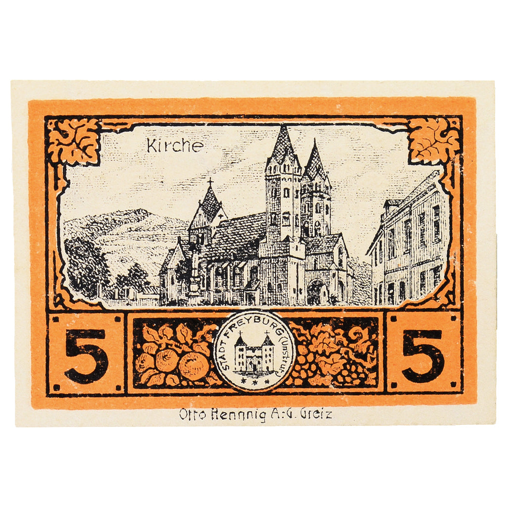 Geldschein, Deutschland, Freyburg a. Unstrut Stadt, 10 Pfennig, Eglise, 1920