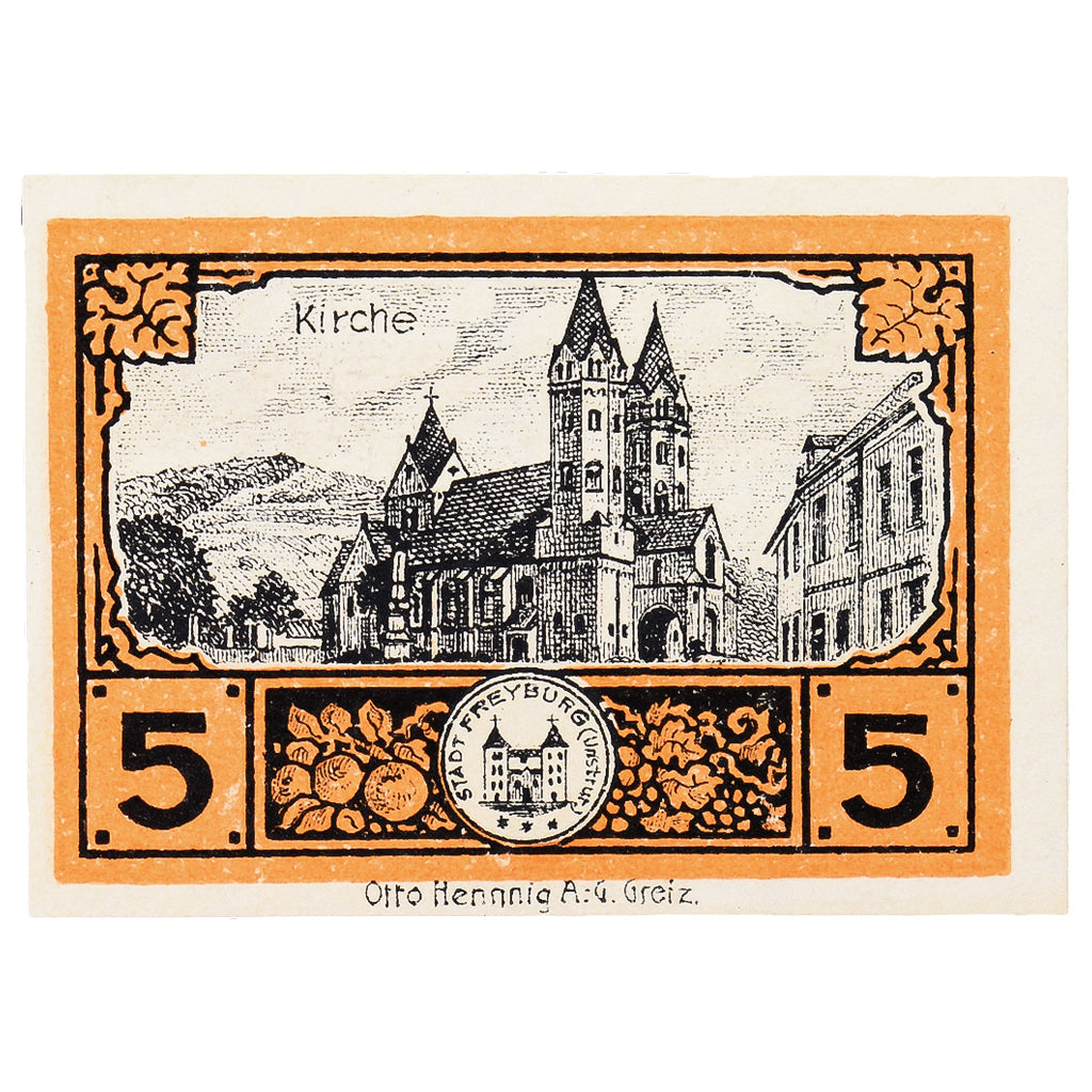 Banknot, Niemcy, Freyburg a. Unstrut Stadt, 10 Pfennig, eglise 2, 1920