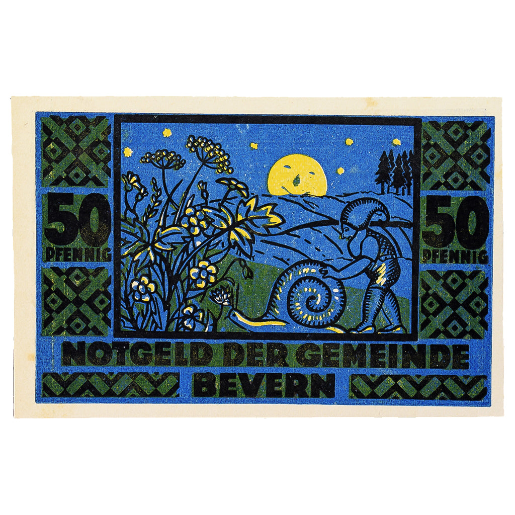 Banknot, Niemcy, Bevern Gemeinde, 50 Pfennig, personnage, 1921, 1921-12-31