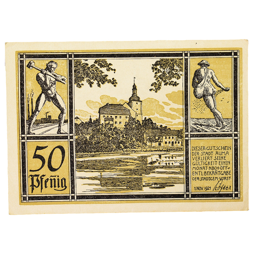 Banconote, Germania, Auma, 50 Pfennig, aigle, 1921, 1921-04-01, SPL, Mehl:55.1