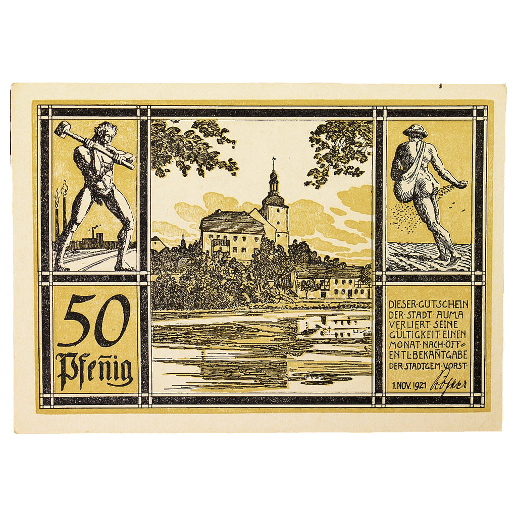 Banconote, Germania, Auma, 50 Pfennig, aigle 1, 1921, 1921-04-01, SPL, Mehl:55.1