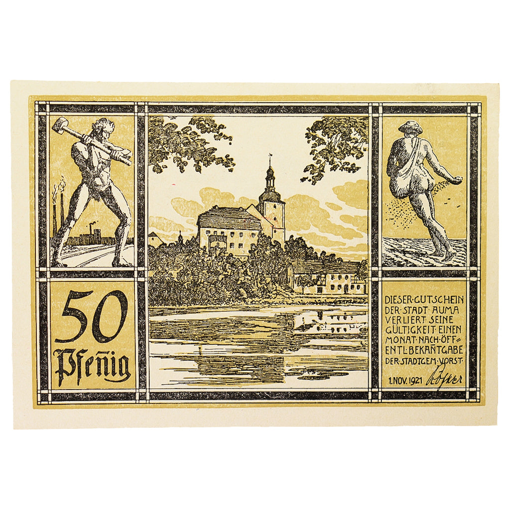 Banconote, Germania, Auma, 50 Pfennig, aigle 4, 1921, 1921-04-01, SPL, Mehl:55.1