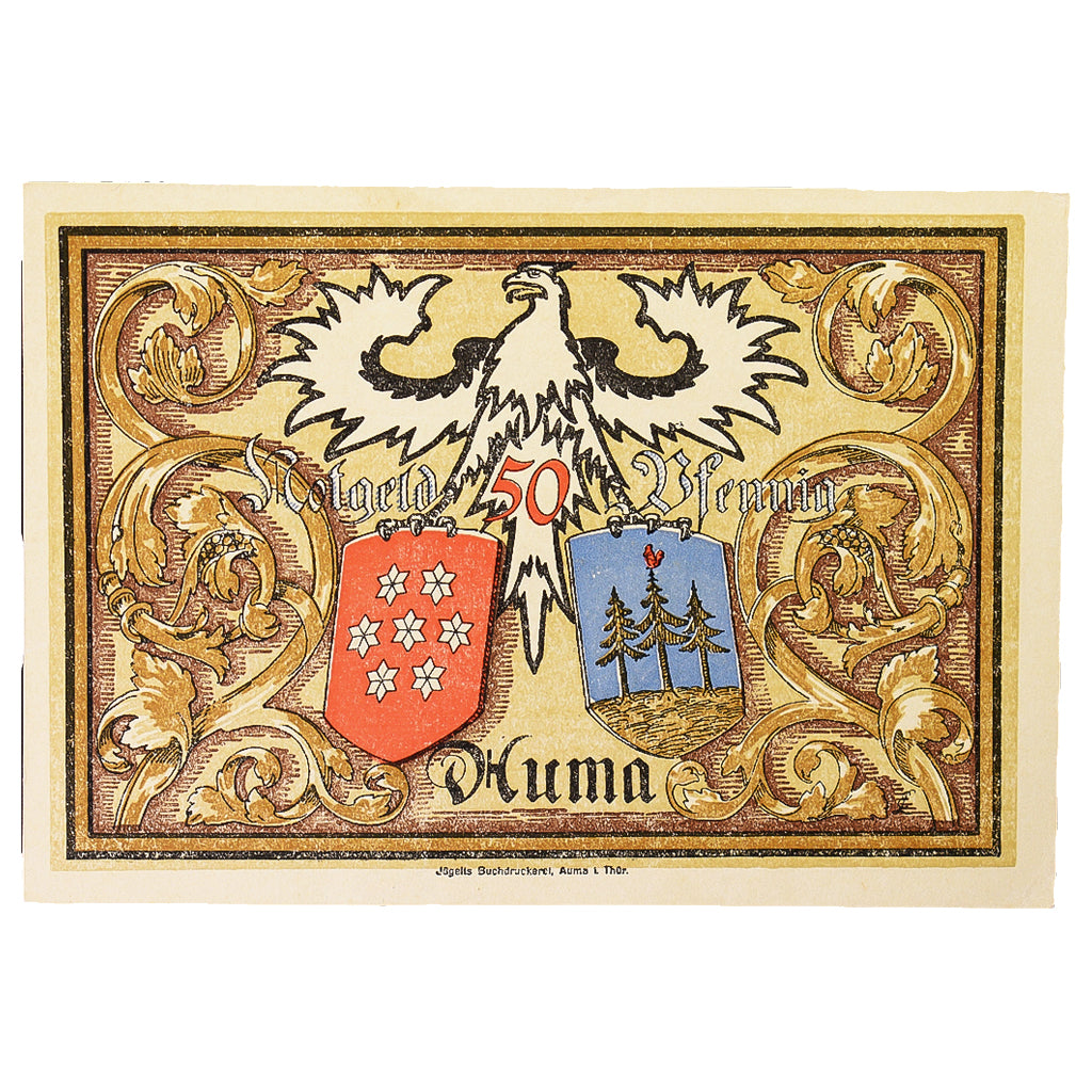 Geldschein, Deutschland, Auma, 50 Pfennig, aigle 6, 1921, 1921-04-01, VZ+