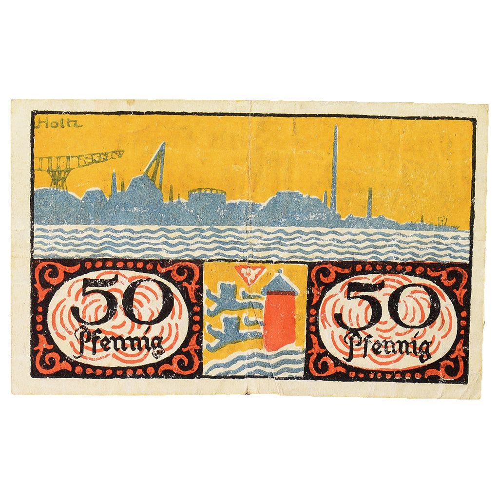 Geldschein, Deutschland, Flensburg Stadt, 50 Pfennig, paysage 1, 1919