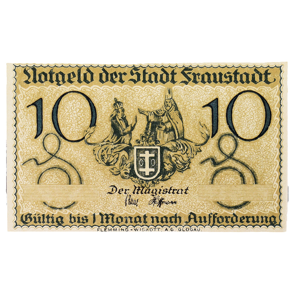 Geldschein, Deutschland, Fraustadt Stadt, 10 Pfennig, Batiment, VZ, Mehl:F18.9