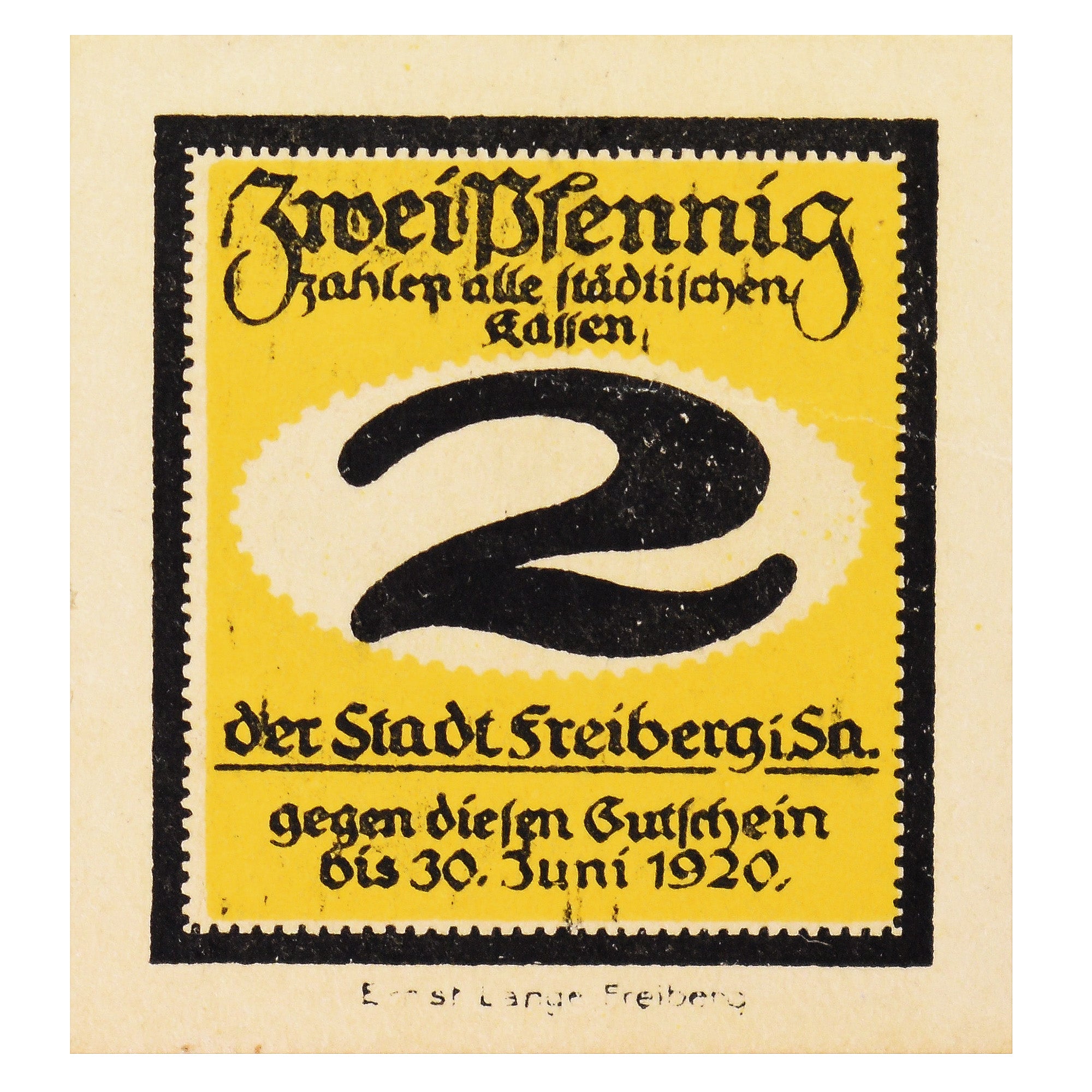 Banconote, Germania, Freiberg Stadt, 2 Pfennig, valeur faciale, 1921