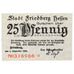 Banconote, Germania, Friedberg, 25 Pfennig, chateau 1, 1920, 1920-12-01, SPL