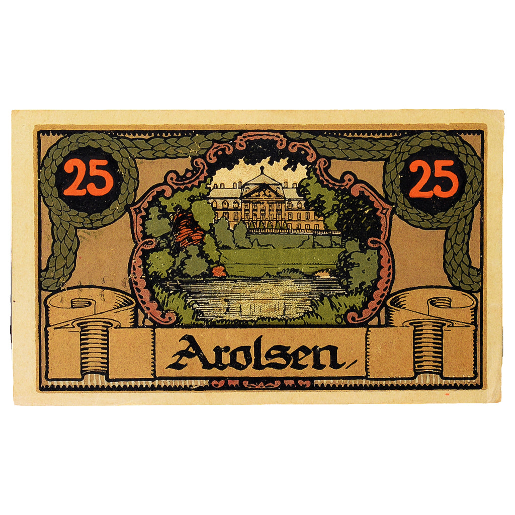 Banconote, Germania, Arolsen, 25 Pfennig, paysage 1, 1921, 1921-06-01, SPL