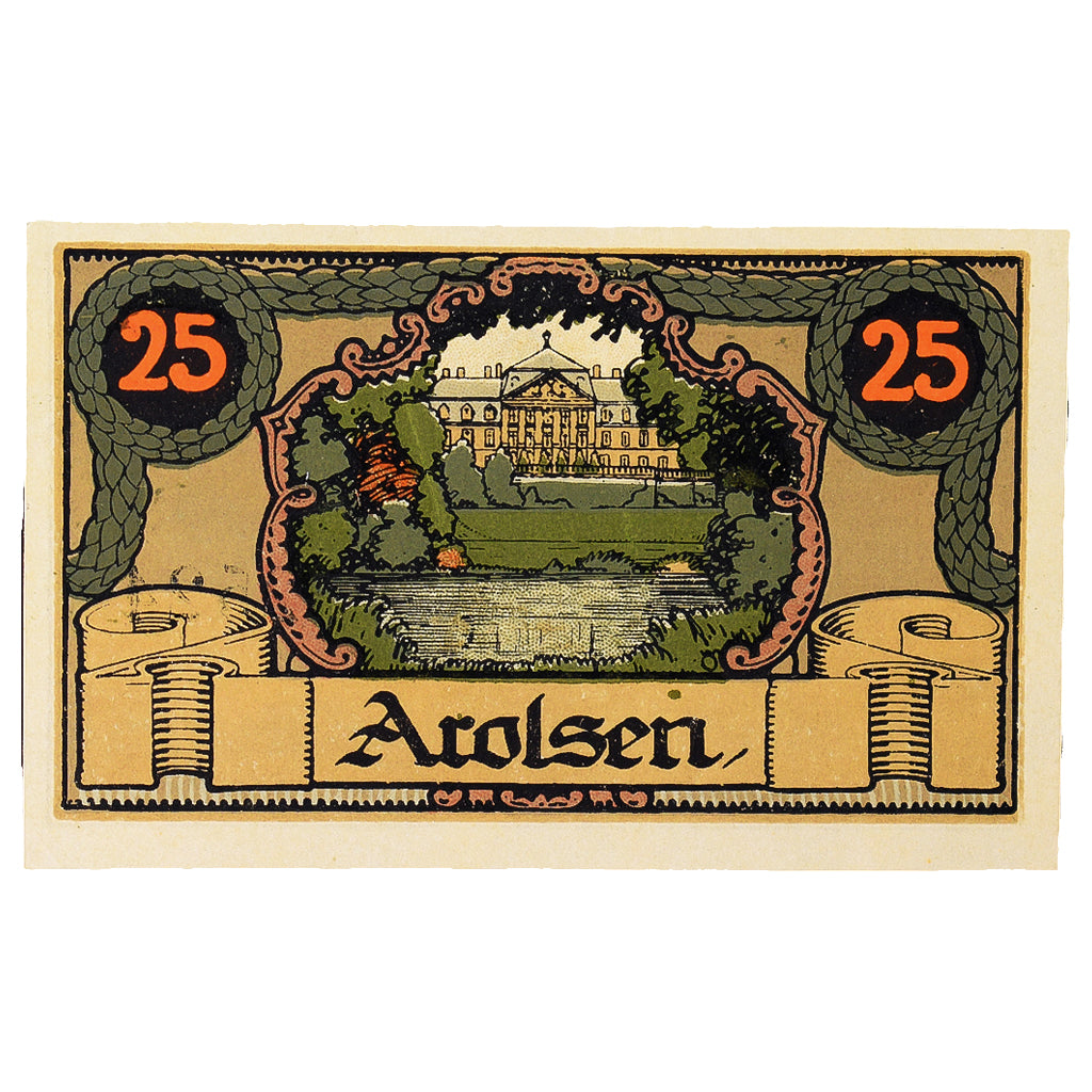 Banconote, Germania, Arolsen, 25 Pfennig, paysage 2, 1921, 1921-06-01, SPL