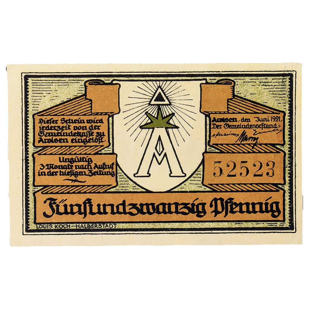 Banconote, Germania, Arolsen, 25 Pfennig, paysage 2, 1921, 1921-06-01, SPL
