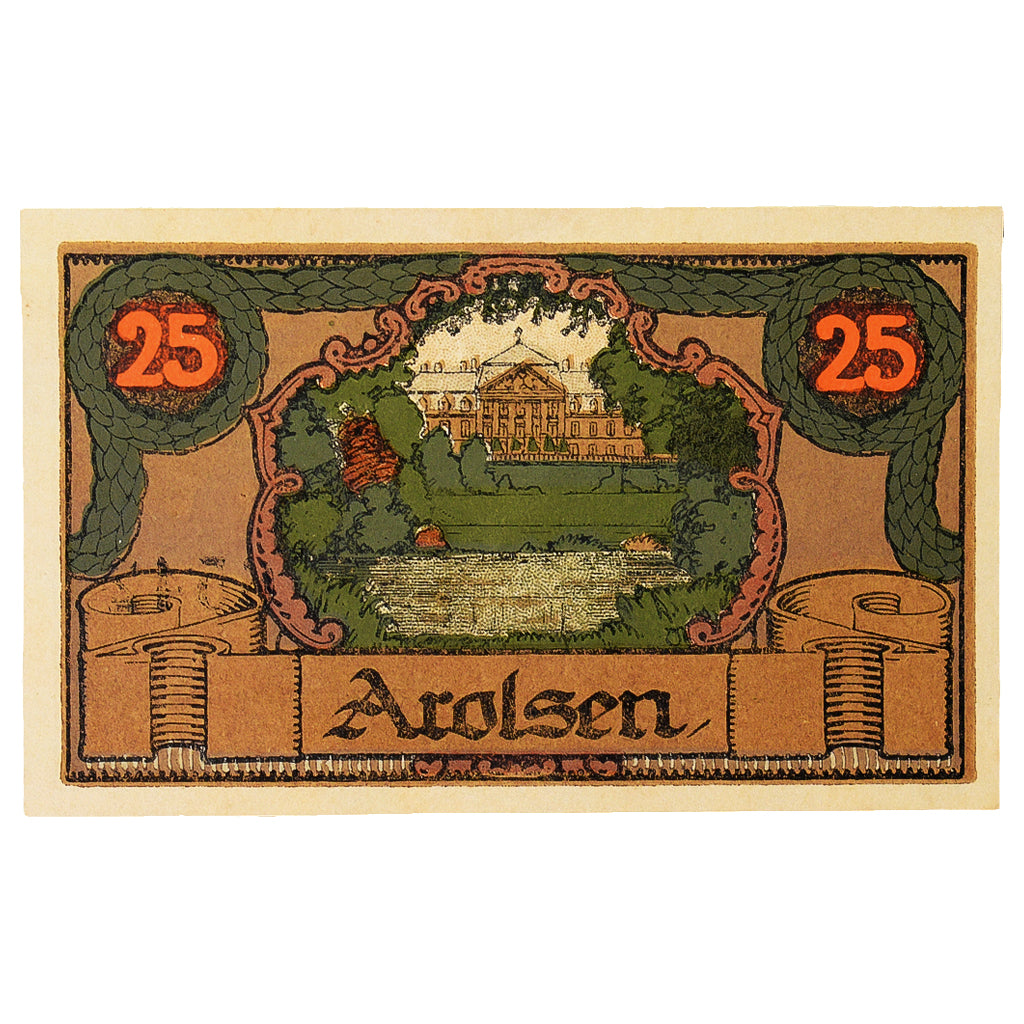 Banconote, Germania, Arolsen, 25 Pfennig, paysage 3, 1921, 1921-06-01, SPL