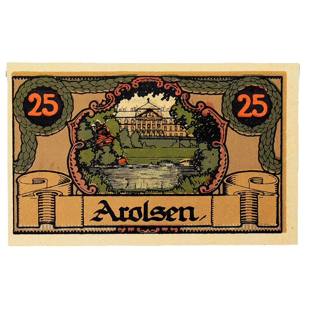 Banconote, Germania, Arolsen, 25 Pfennig, paysage 4, 1921, 1921-06-01, SPL