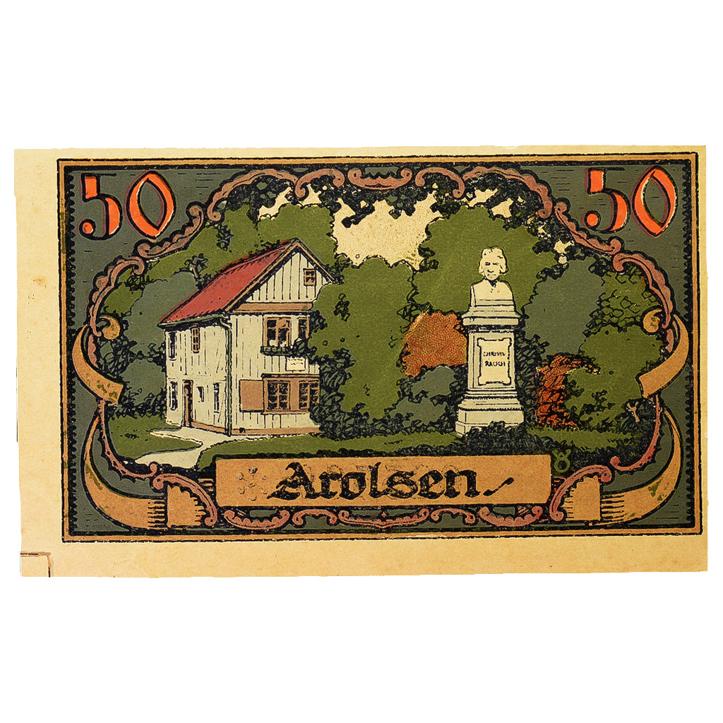 Geldschein, Deutschland, Arolsen, 50 Pfennig, maison 2, 1921, 1921-06-01, VZ+