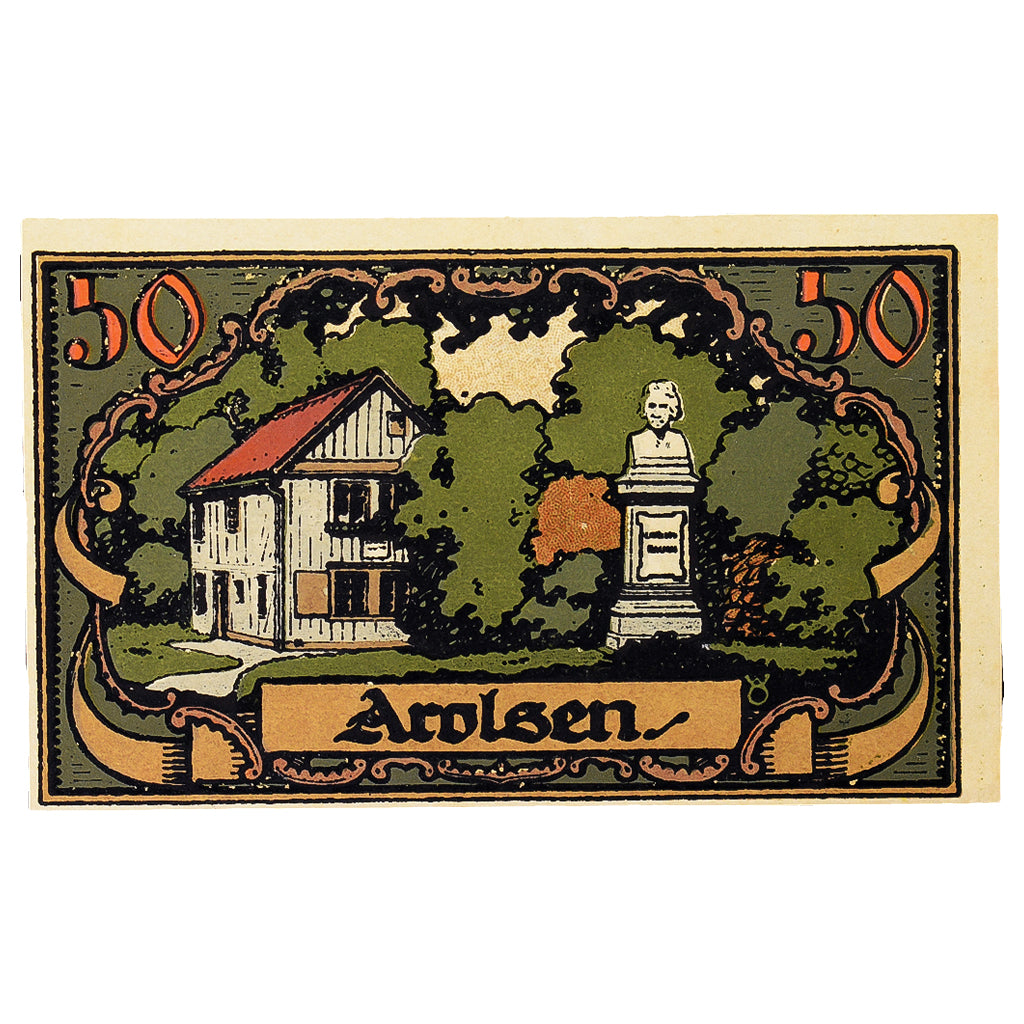 Geldschein, Deutschland, Arolsen, 50 Pfennig, maison 3, 1921, 1921-06-01, VZ+