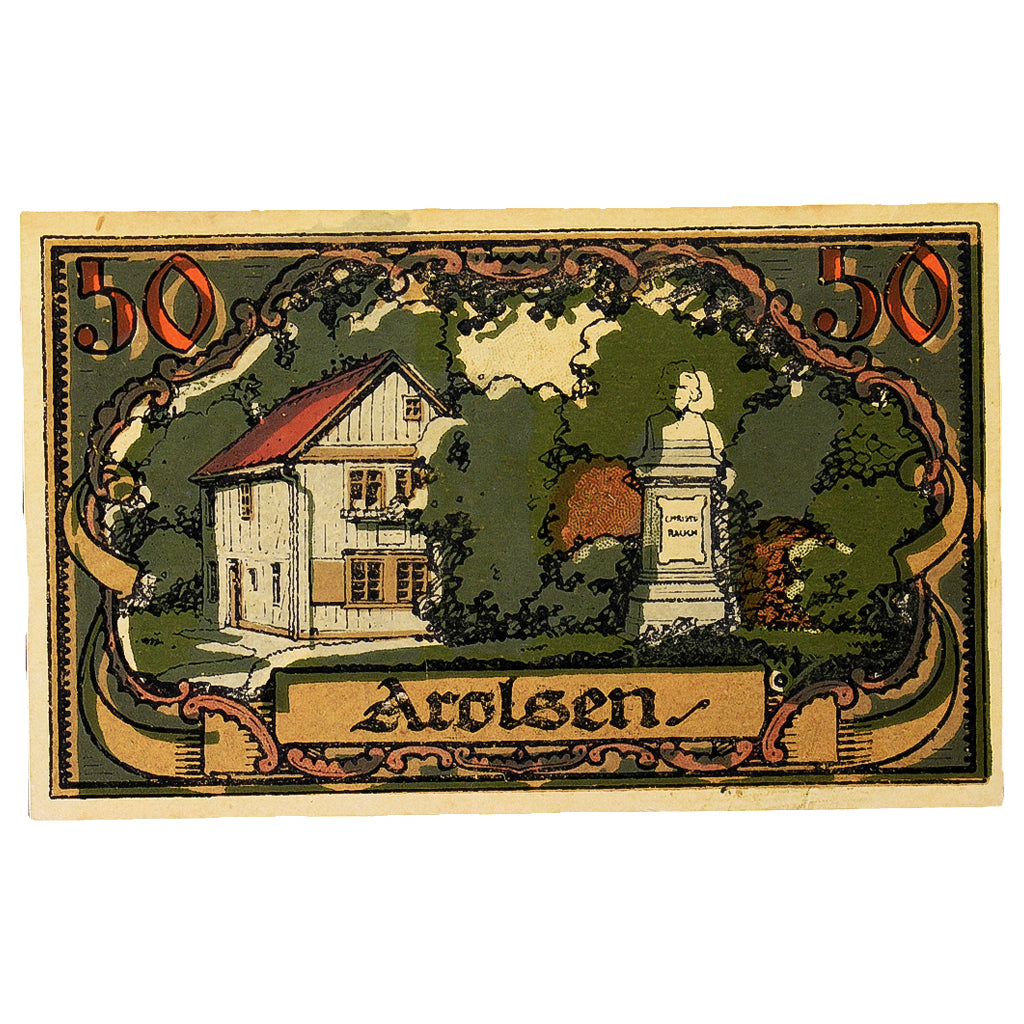 Geldschein, Deutschland, Arolsen, 50 Pfennig, Maison 4, 1921, 1921-06-01, VZ+