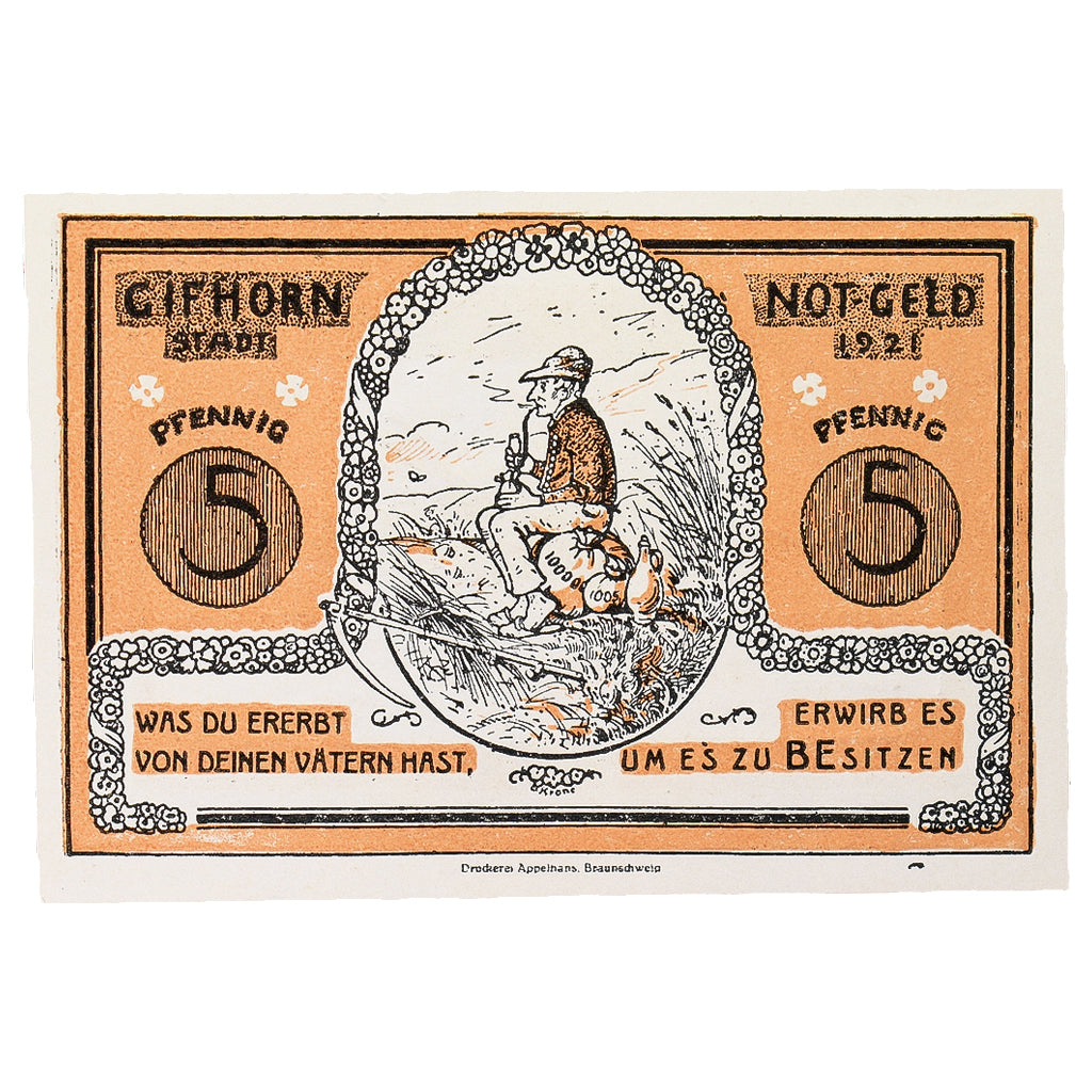 Geldschein, Deutschland, Gifhorn, 5 Pfennig, personnage 2, 1921, 1921-06-01