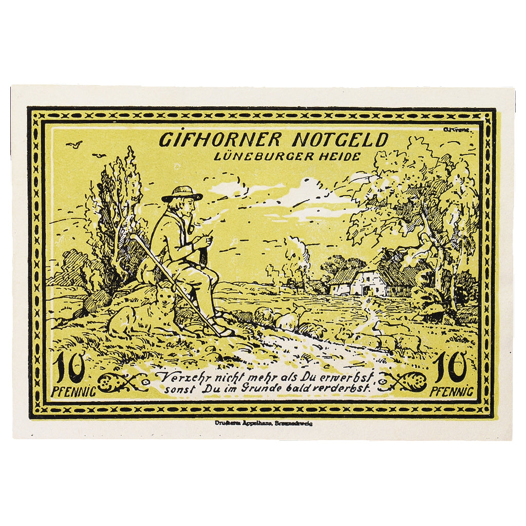 Geldschein, Deutschland, Gifhorn, 10 Pfennig, personnage 1, 1921, 1921-06-01