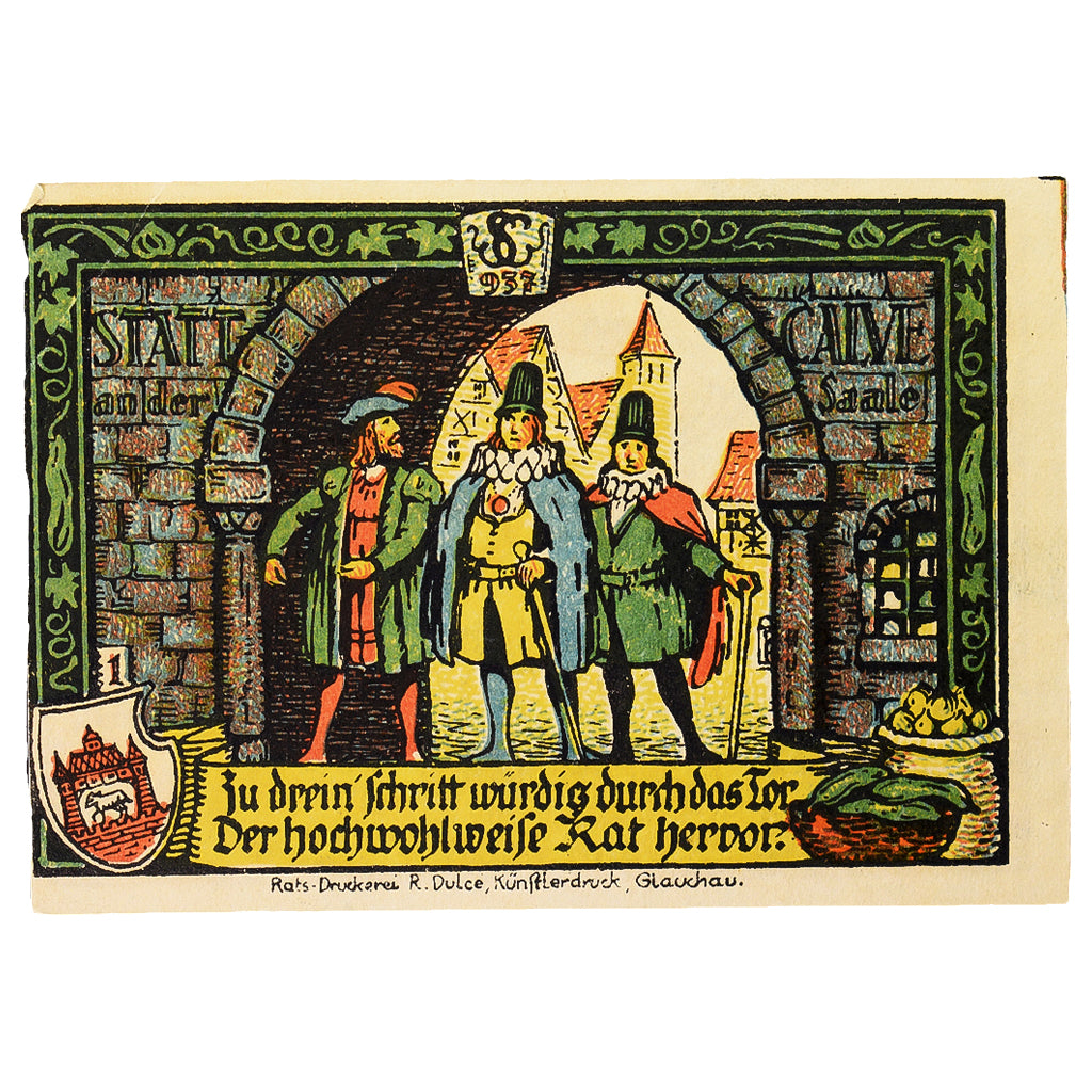 Banconote, Germania, Calbe a.d. Saale Stadt, 50 Pfennig, personnage 2, 1917