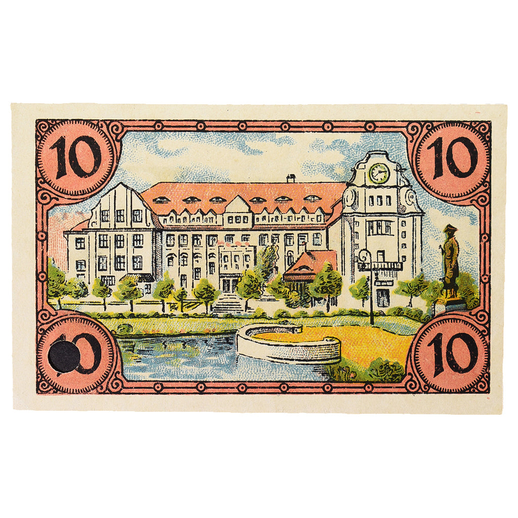 Banconote, Germania, Glogau Stadt, 10 Pfennig, Batiment, 1920, 1920-12-31, SPL