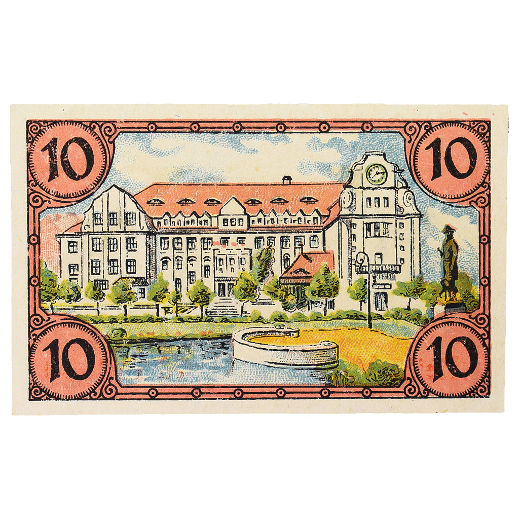 Banconote, Germania, Glogau Stadt, 10 Pfennig, batiment 1, 1920, 1920-12-31