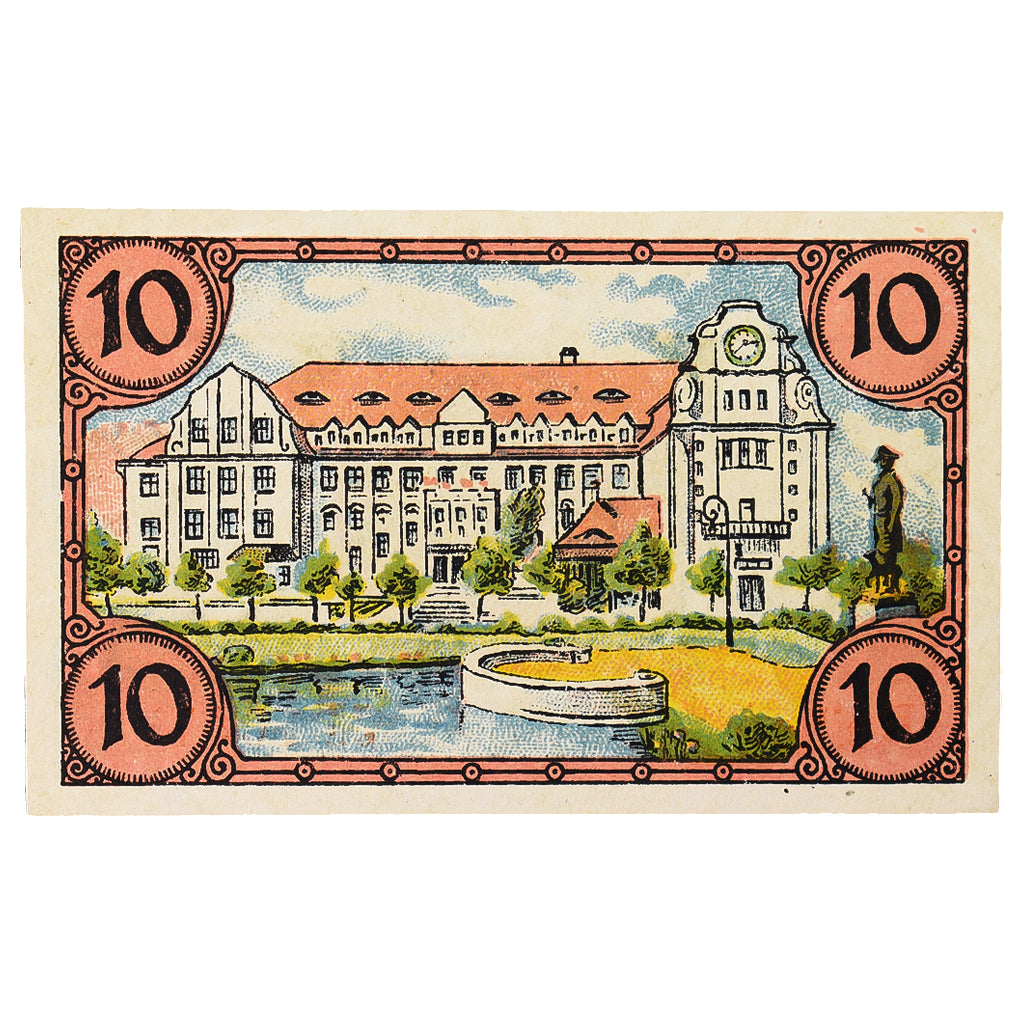 Banconote, Germania, Glogau Stadt, 10 Pfennig, batiment 2, 1920, 1920-12-31