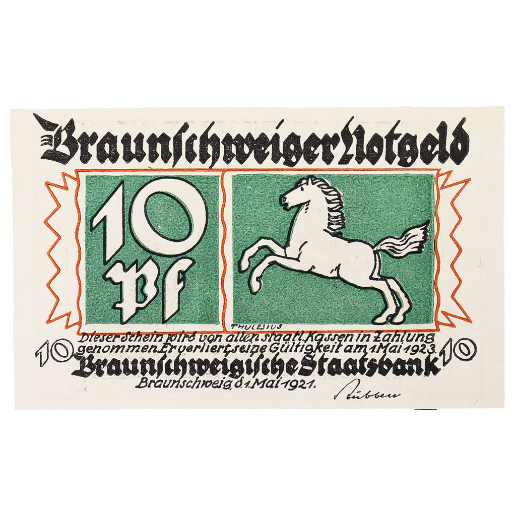 Geldschein, Deutschland, Braunschweig, 10 Pfennig, village, 1921, 1921-05-01