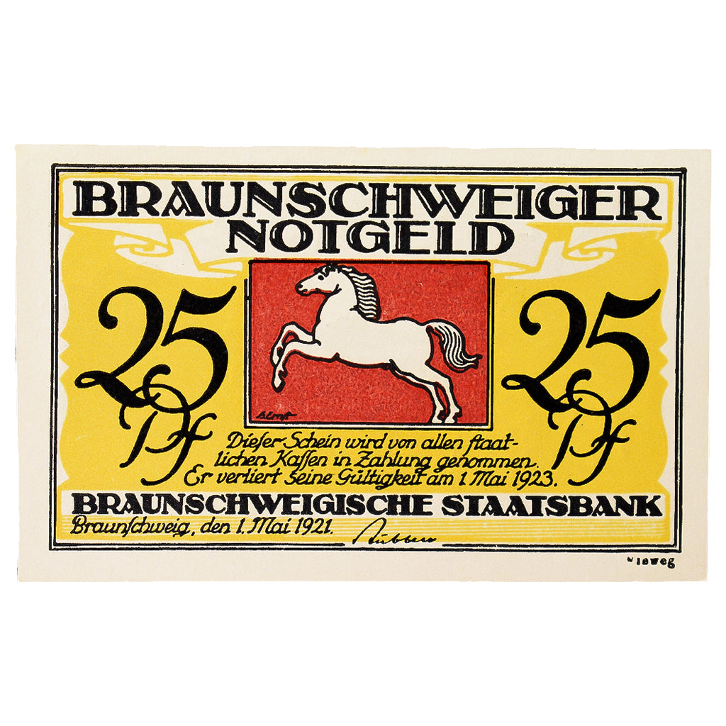 Geldschein, Deutschland, Braunschweig, 25 Pfennig, personnage, 1922, 1922-05-01