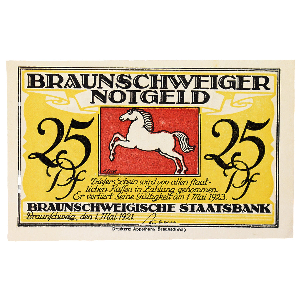 Banknot, Niemcy, Braunschweig, 25 Pfennig, Batiment, 1922, 1922-05-01
